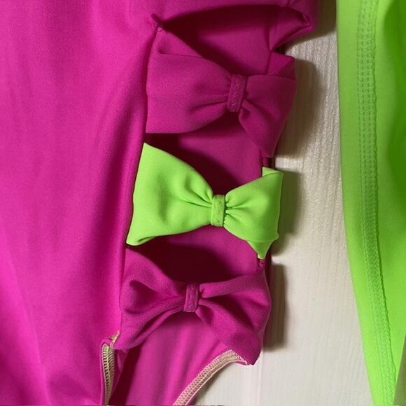 Love Shack Fancy x Hurley Max Solid Blocked Bow Cheeky Surf Swimsuit Medium NWT - Picture 8 of 12